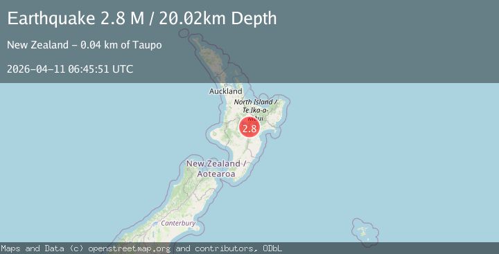 Map of Taupo District, New Zealand