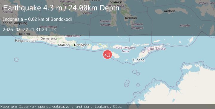 Map of south of Sumbawa, Indonesia