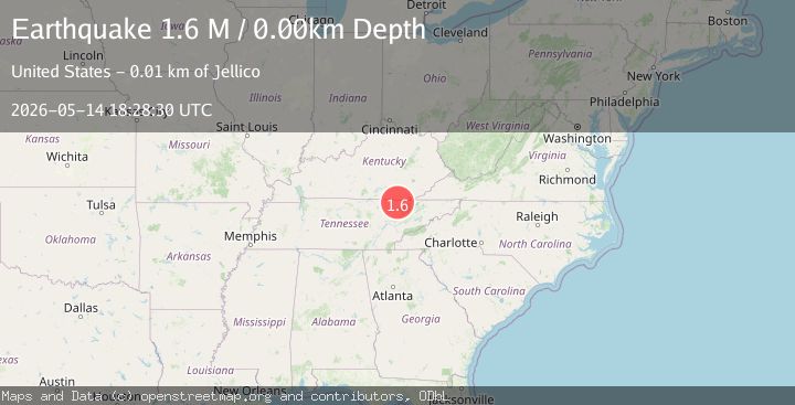 Map of eastern Tennessee