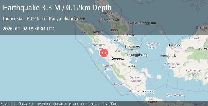 Map of northern Sumatra, Indonesia
