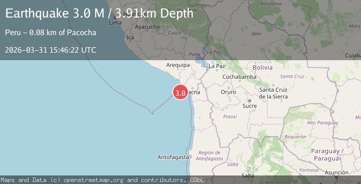 Map of off the coast of Tarapaca, Chile