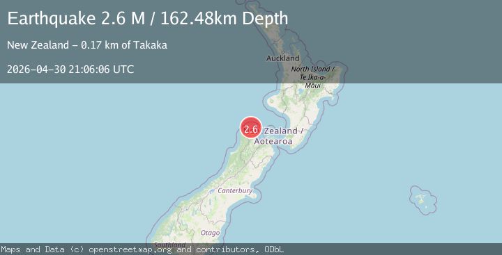 Map of off the west coast of the South Island of New Zealand
