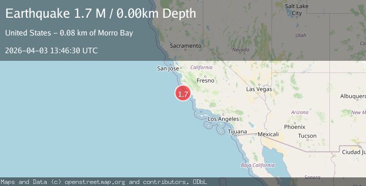 Map of offshore Central California
