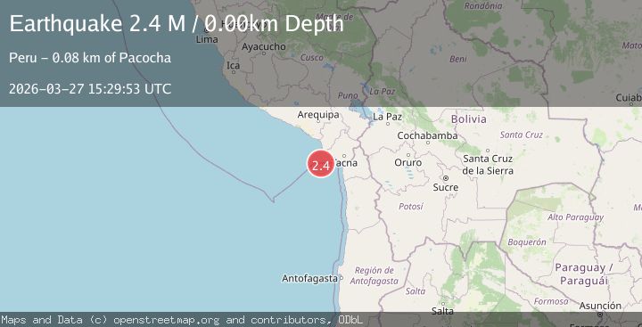 Map of off the coast of Tarapaca, Chile