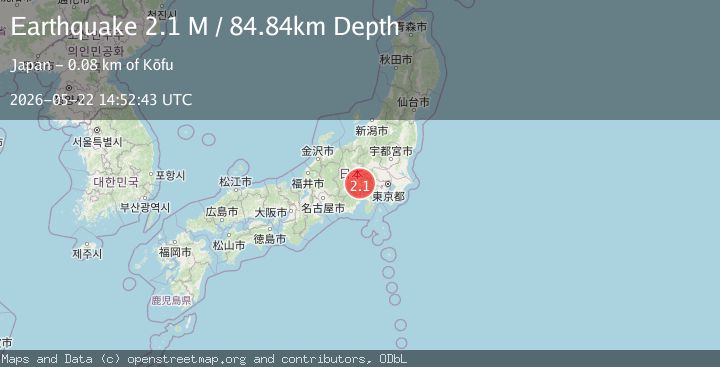 Map of Yamanashi, Japan