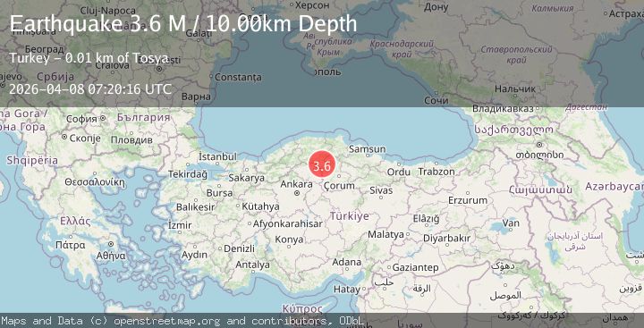 Map of Black Sea Region, Turkey