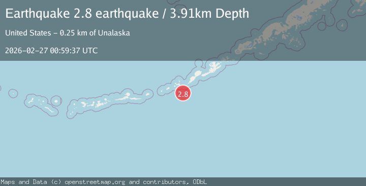 Map of Fox Islands, Aleutian Islands, Alaska