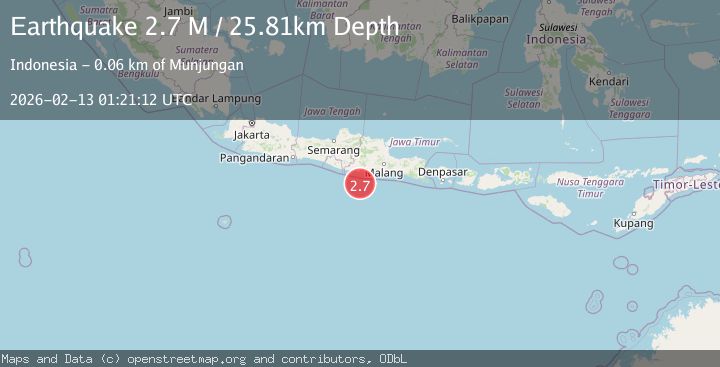Map of Java, Indonesia