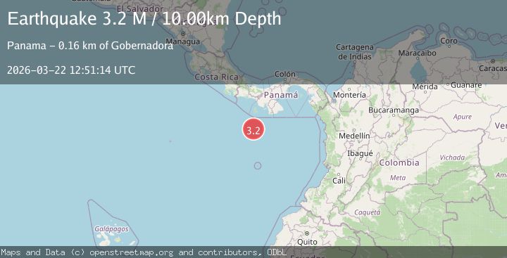 Map of south of Panama