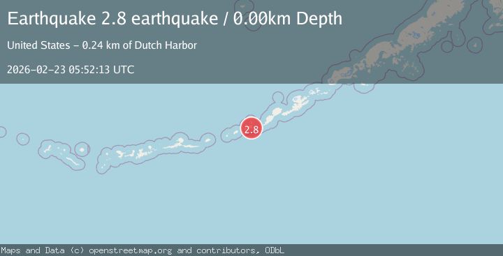 Map of Fox Islands, Aleutian Islands, Alaska