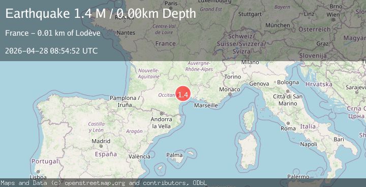 Map of near the south coast of France