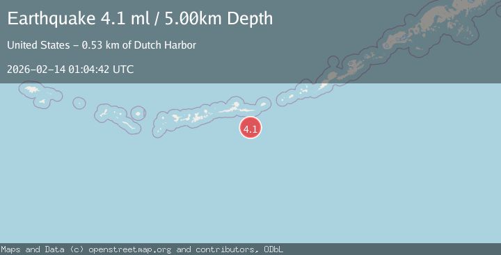 Map of Andreanof Islands, Aleutian Islands, Alaska