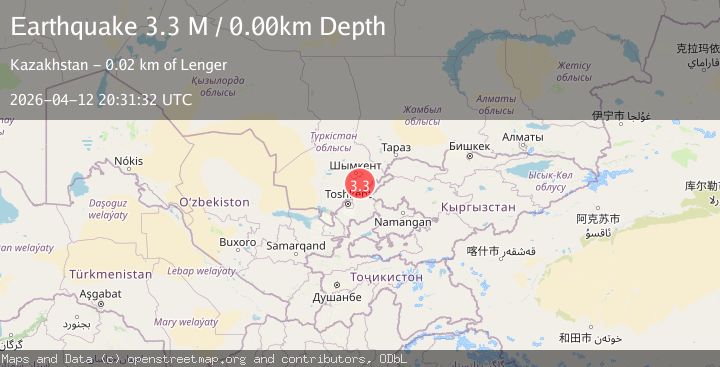 Map of Kazakhstan-Uzbekistan border region