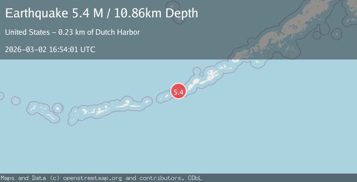 Map of Fox Islands, Aleutian Islands, Alaska