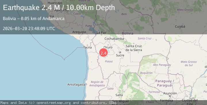 Map of Oruro, Bolivia
