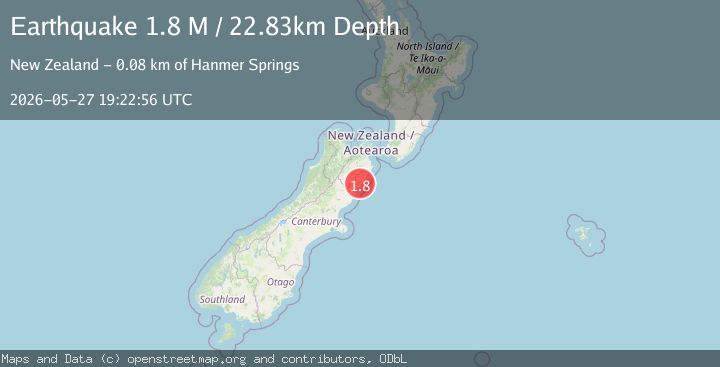 Map of Kaikoura District, New Zealand