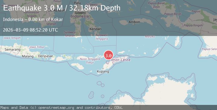Map of Timor region, Indonesia
