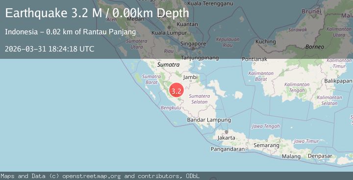 Map of southern Sumatra, Indonesia