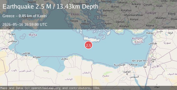 Map of Offshore Crete, Greece