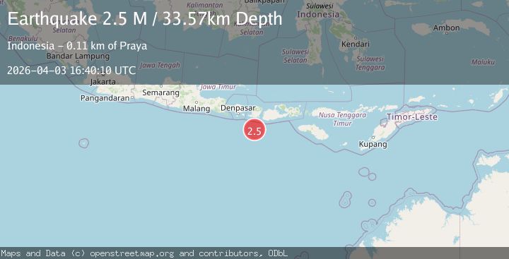 Map of Sumbawa region, Indonesia