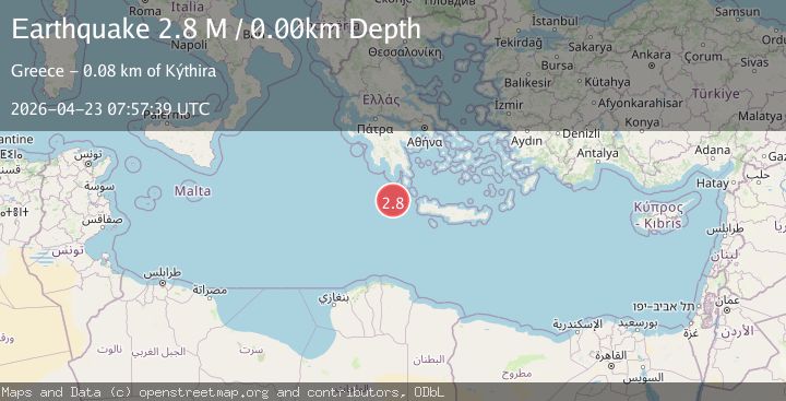 Map of central Mediterranean Sea