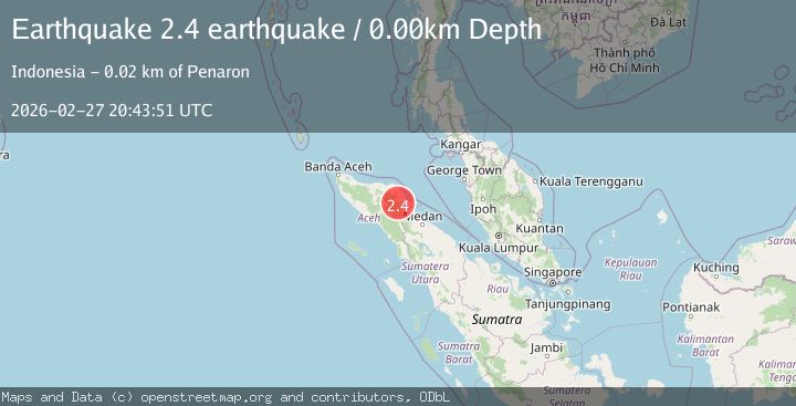 Map of northern Sumatra, Indonesia