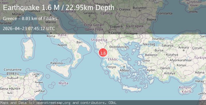 Map of Greece-Albania border region