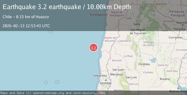 Map of off the coast of Atacama, Chile