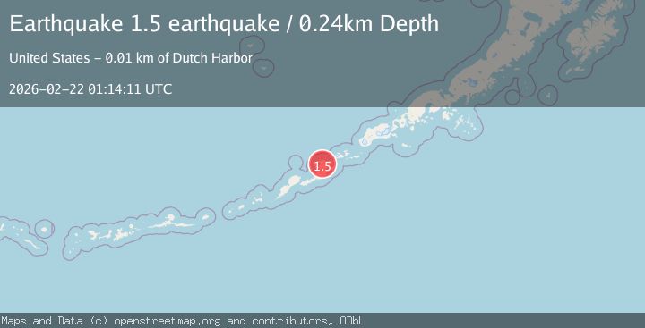 Map of Fox Islands, Aleutian Islands, Alaska