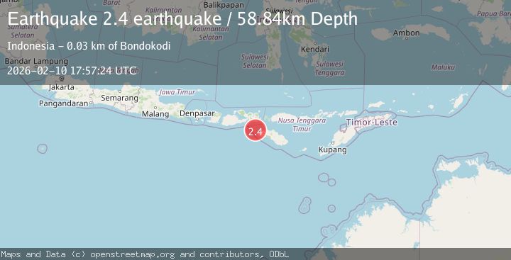 Map of Sumbawa region, Indonesia