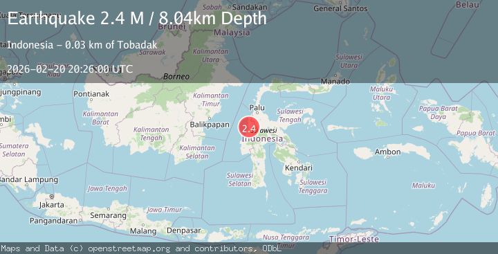 Map of Sulawesi, Indonesia
