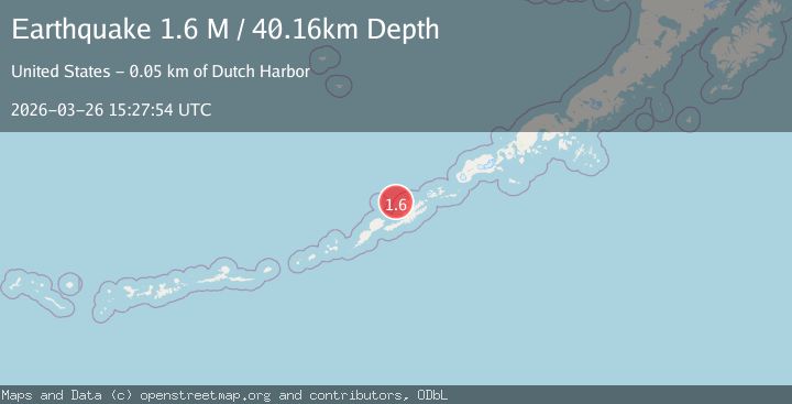 Map of Fox Islands, Aleutian Islands, Alaska