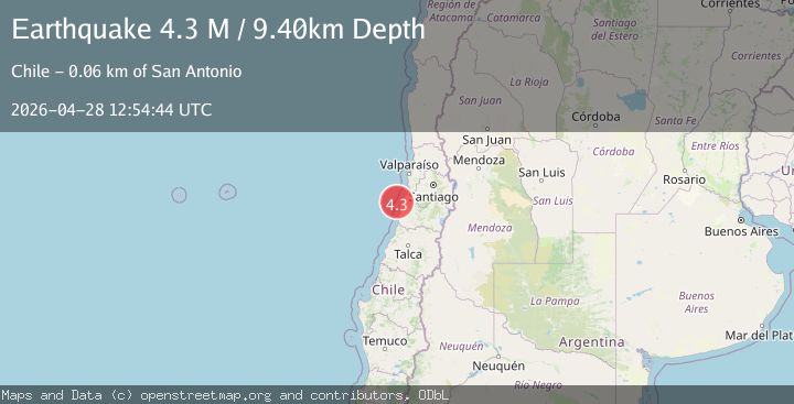 Map of offshore Libertador O'Higgins, Chile