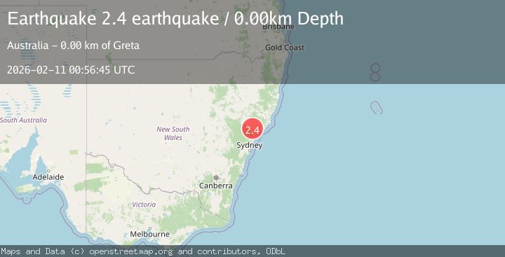 Map of near the southeast coast of Australia