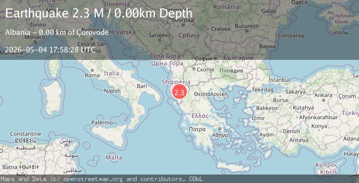 Map of Greece-Albania border region