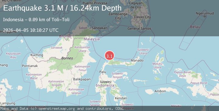 Map of Minahasa, Sulawesi, Indonesia