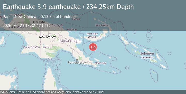 Map of New Britain region, Papua New Guinea