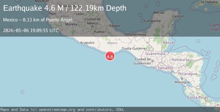 Map of offshore Oaxaca, Mexico