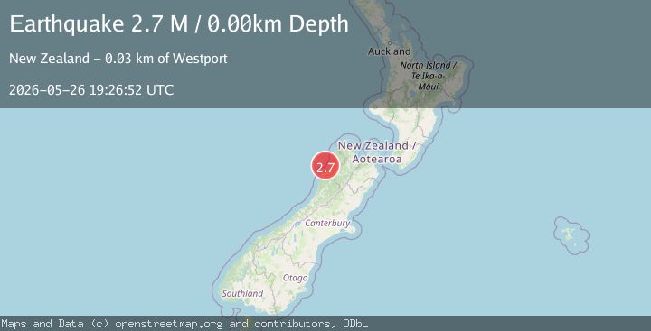 Map of South Island of New Zealand
