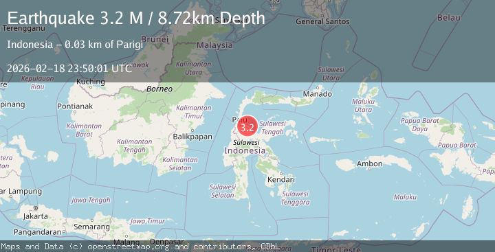 Map of Sulawesi, Indonesia