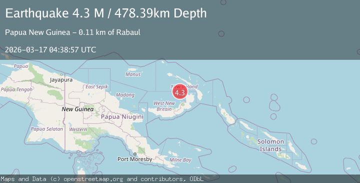 Map of New Britain region, Papua New Guinea
