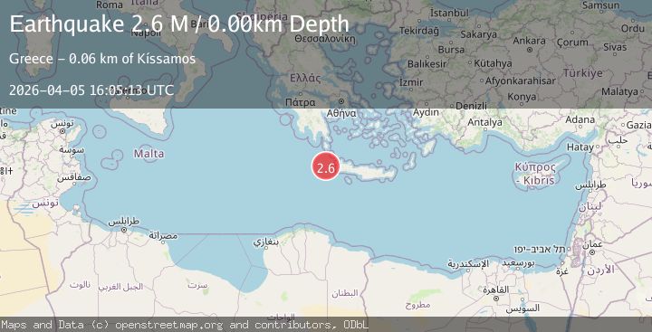 Map of Offshore Crete, Greece