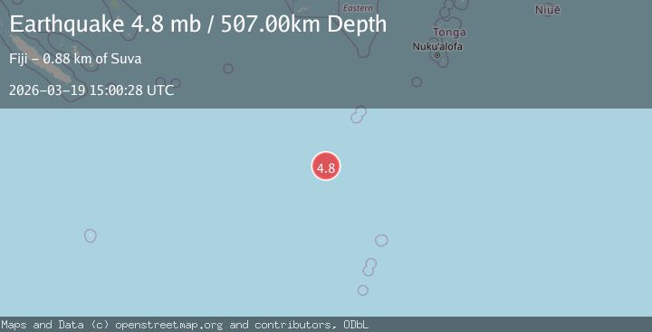 Map of south of the Fiji Islands