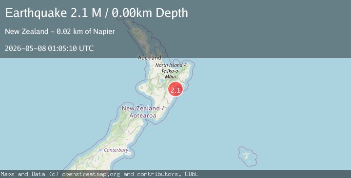 Map of off the east coast of the North Island of New Zealand