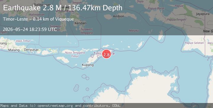Map of Timor region, Indonesia