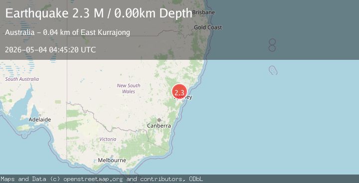 Map of near the southeast coast of Australia