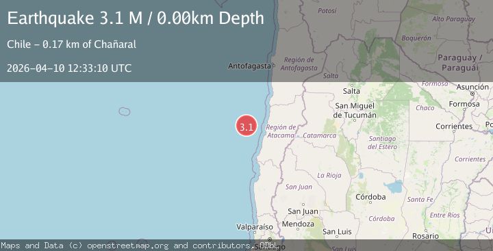 Map of off the coast of Atacama, Chile