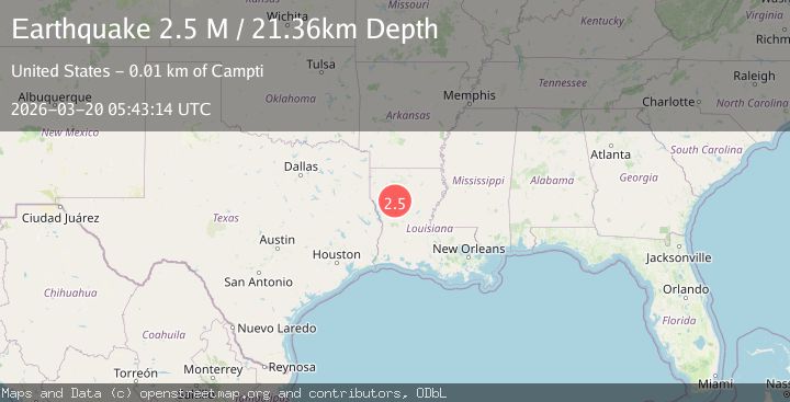 Map of Louisiana-Texas border region