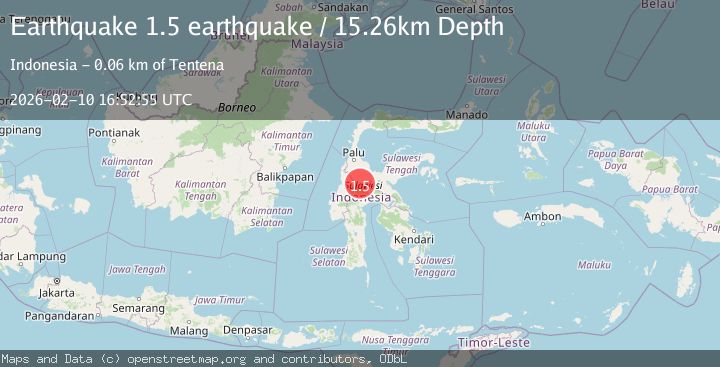 Map of Sulawesi, Indonesia