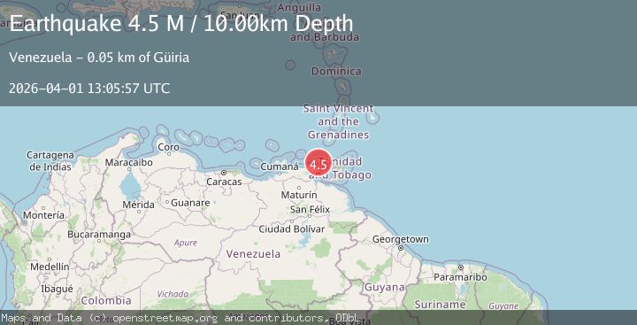 Map of offshore Sucre, Venezuela